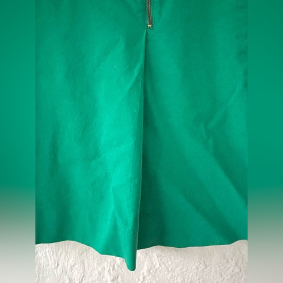 Lily Pulitzer green, cotton blend, zip front, fully lined, pleated mini skirt; 4 - Picture 3 of 7
